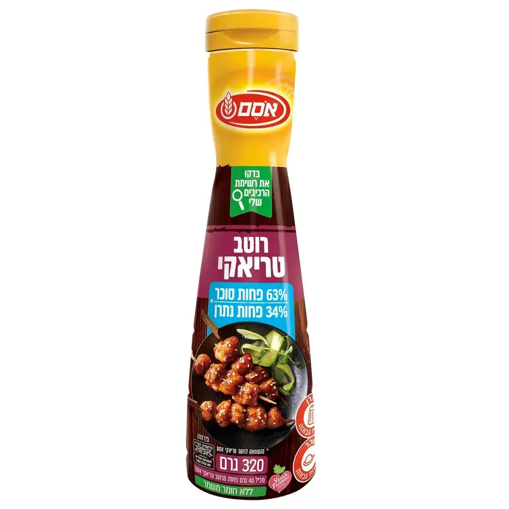 אסם רוטב טריאקי  מופחת סוכר 320 מל