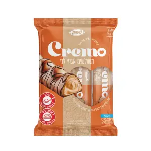 מארז cremo וופל קרם שוקולד אגוזי לוז חלב 75 גר