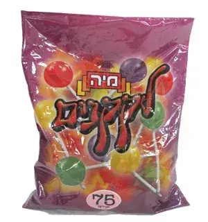 לקקן סוכריה על מקל 70יח'