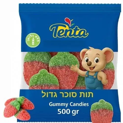 טטו גומי תות גדול מסוכר 500 גרם