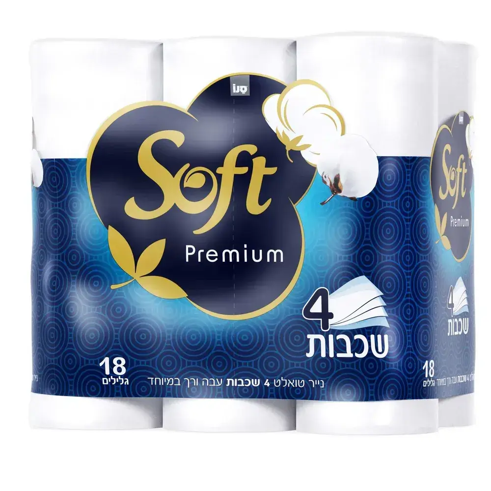 נייר טואלט סופט 4 שכבות עבה ורך