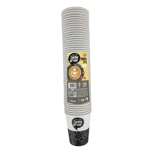כוסות קרטון 8 OZ איכותי גדול ר שמאי, 50 יחידות