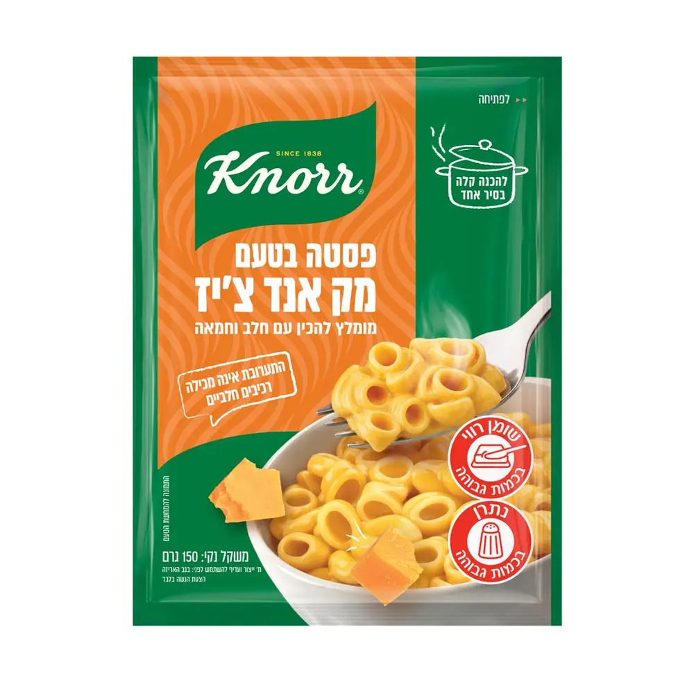 פסטה בטעם מק אנד צ'יז 150 גרם