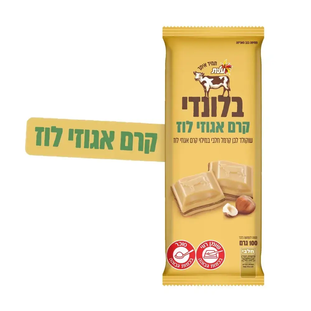 שוקולד בלונדי קרם אגוזי לוז 100ג'