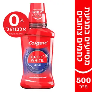 מי פה אופטיק וויט סגול חושף להגנה לאורך זמן מפני הופעת כתמים חיצוניים 500 מ"ל