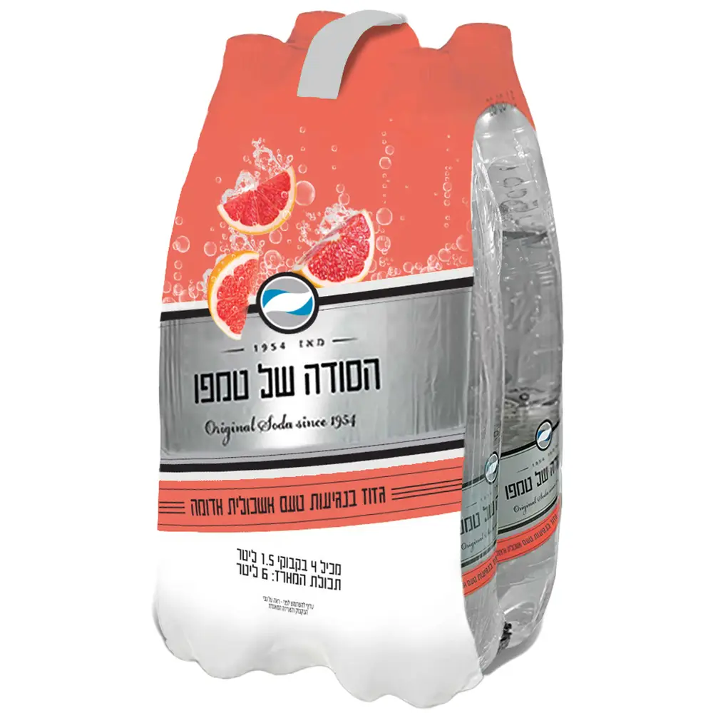 רביעיית סודה בנגיעות אשכולית אדומה 1.5 ל'