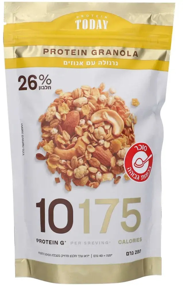 טודיי גרנולה חלבון עם אגוזים 280 גרם