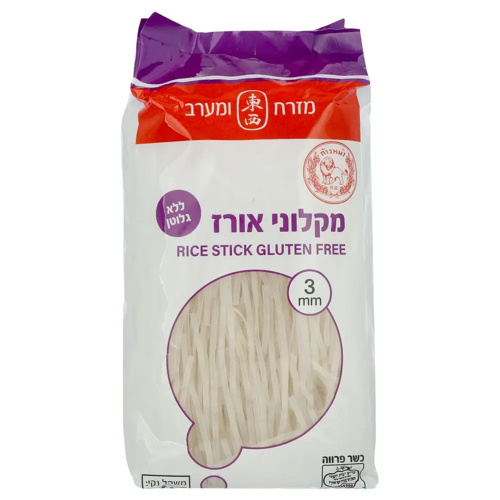מקלוני אורז ללא גלוטן 3 מ"מ 400ג' (ליאן טונג)(כ)