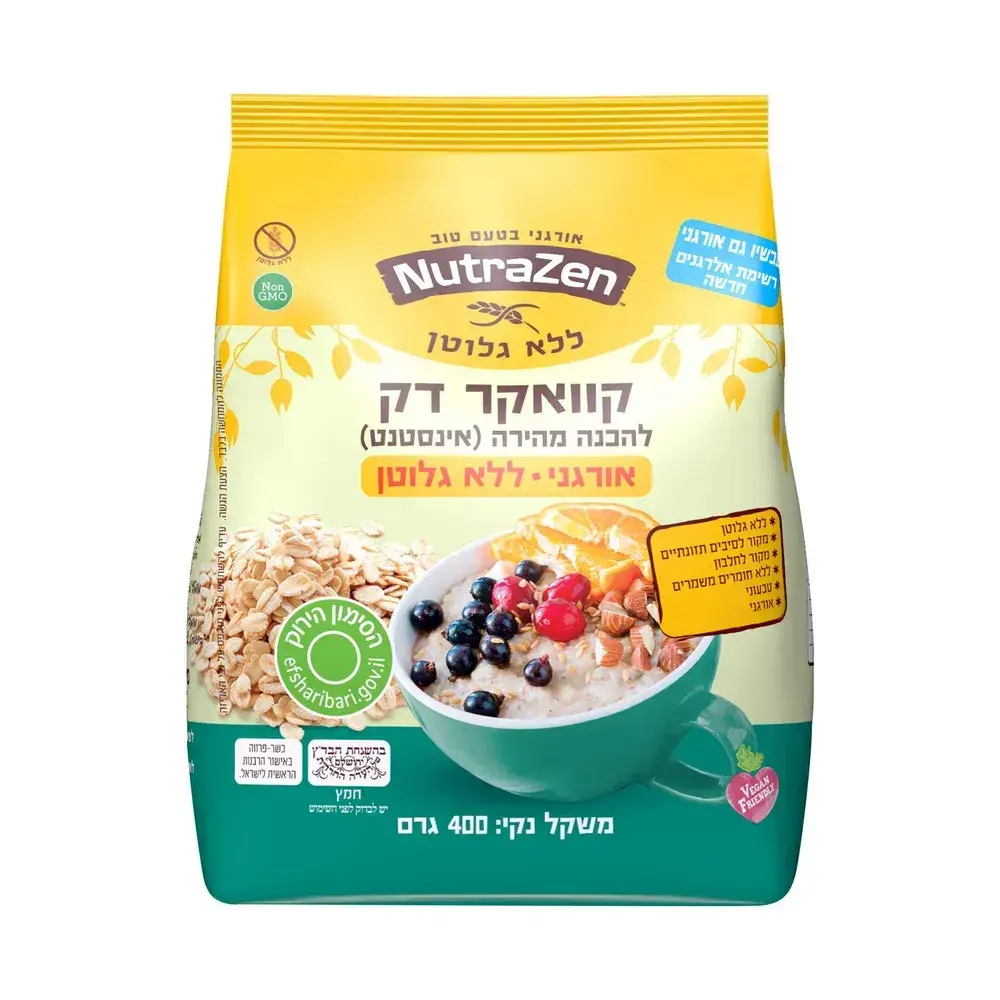 קוואקר שיבולת שועל אינסטנט ללא גלוטן - 400 גרם