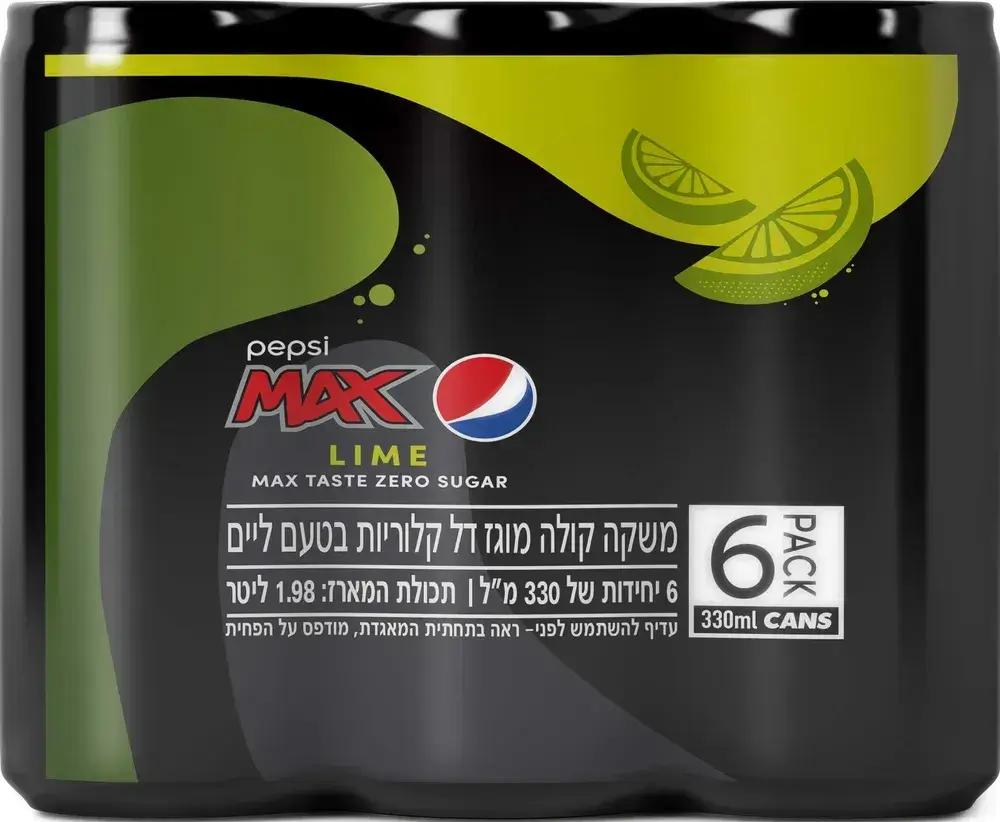 מארז שישייה פחיות פפסי מקס ליים