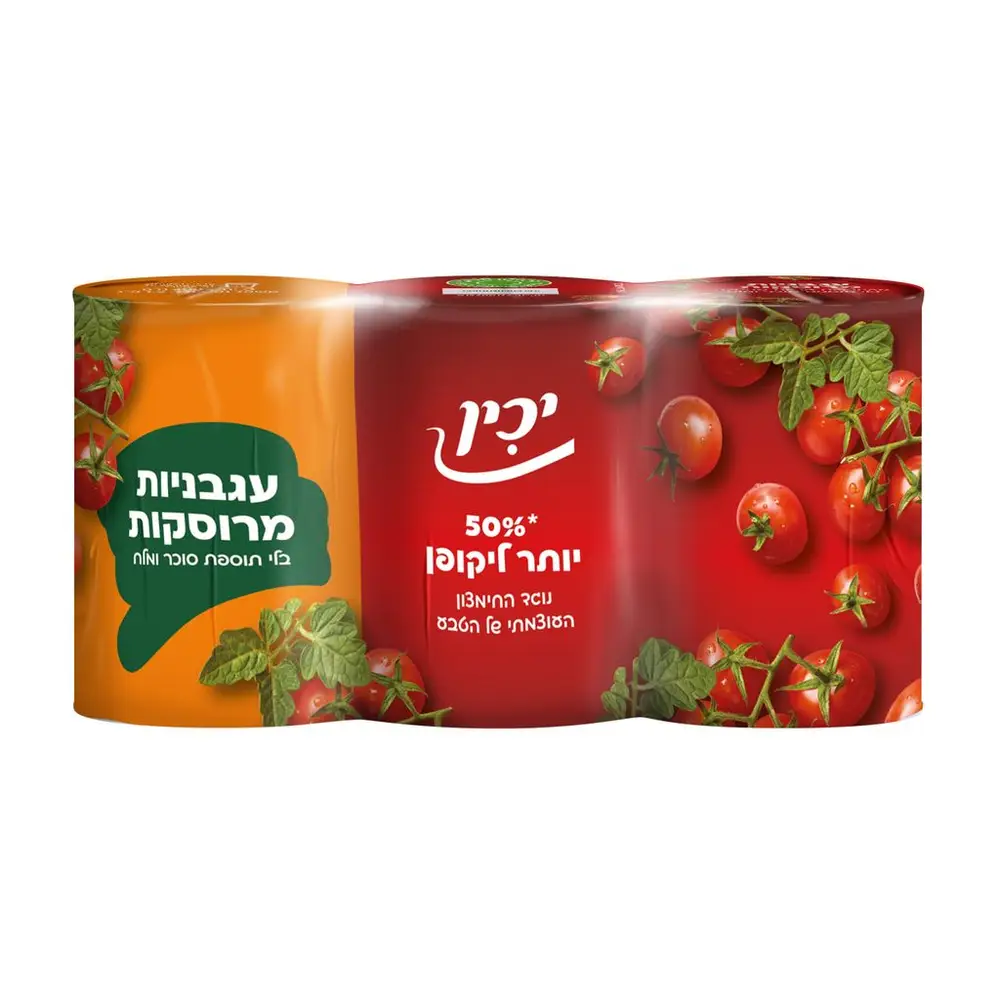 עגבניות מרוסקות 100% טבעי  3*400 יכין