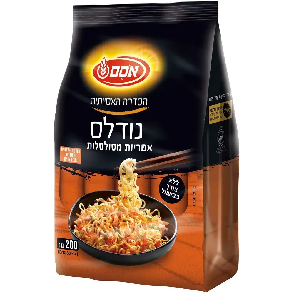 אסם נודלס אטריות מסולסלות 12*200גרם