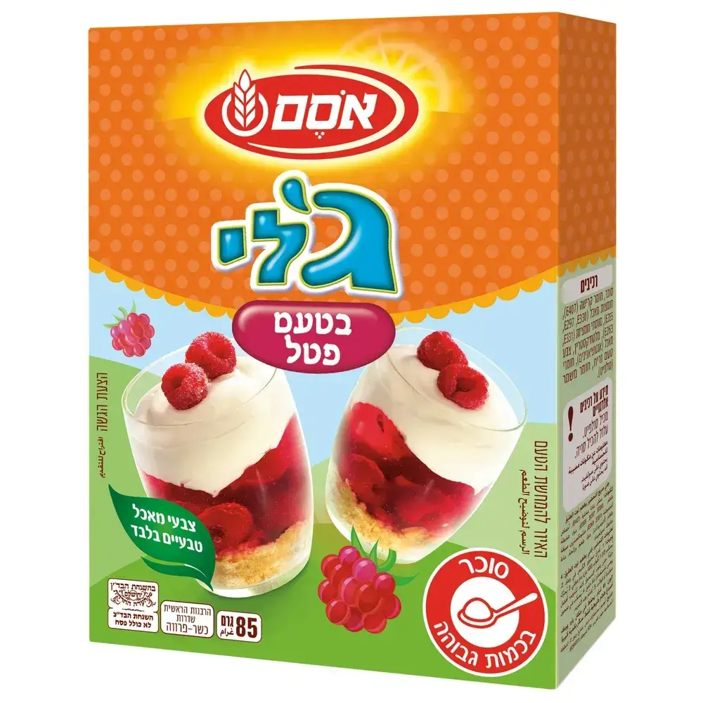 אסם ג'לי פטל צבעים טבעיים 12*85גרם