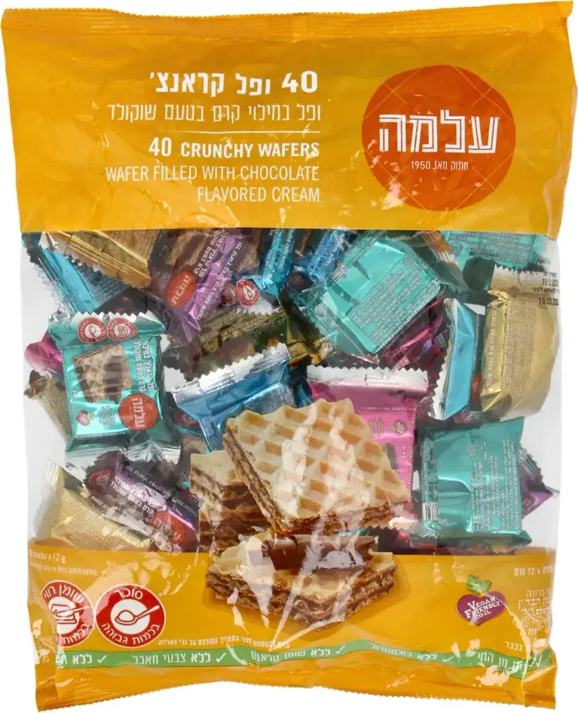 וופל קראנצ'י מילוי בטעם שוקולד 40 יח