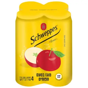 רביעיית פחיות שוופס מוגז פירות תפוח 330 מל