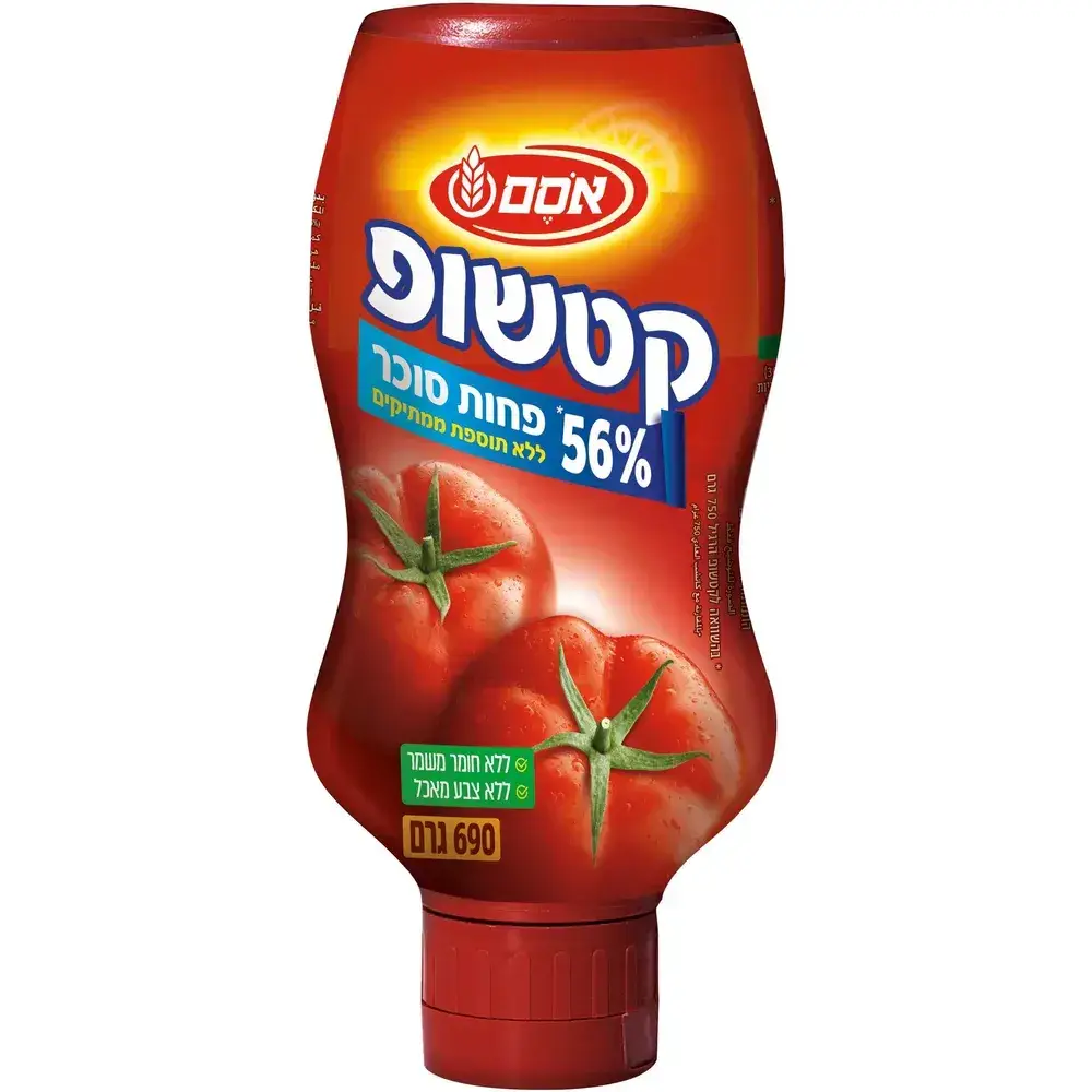 אסם קטשופ מופחת סוכר 9*690גרם