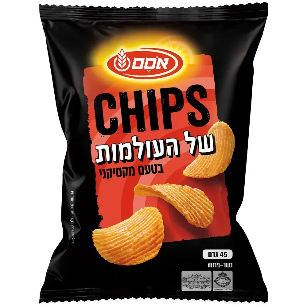 אסם ציפס גלי מקסיקני 45גרם