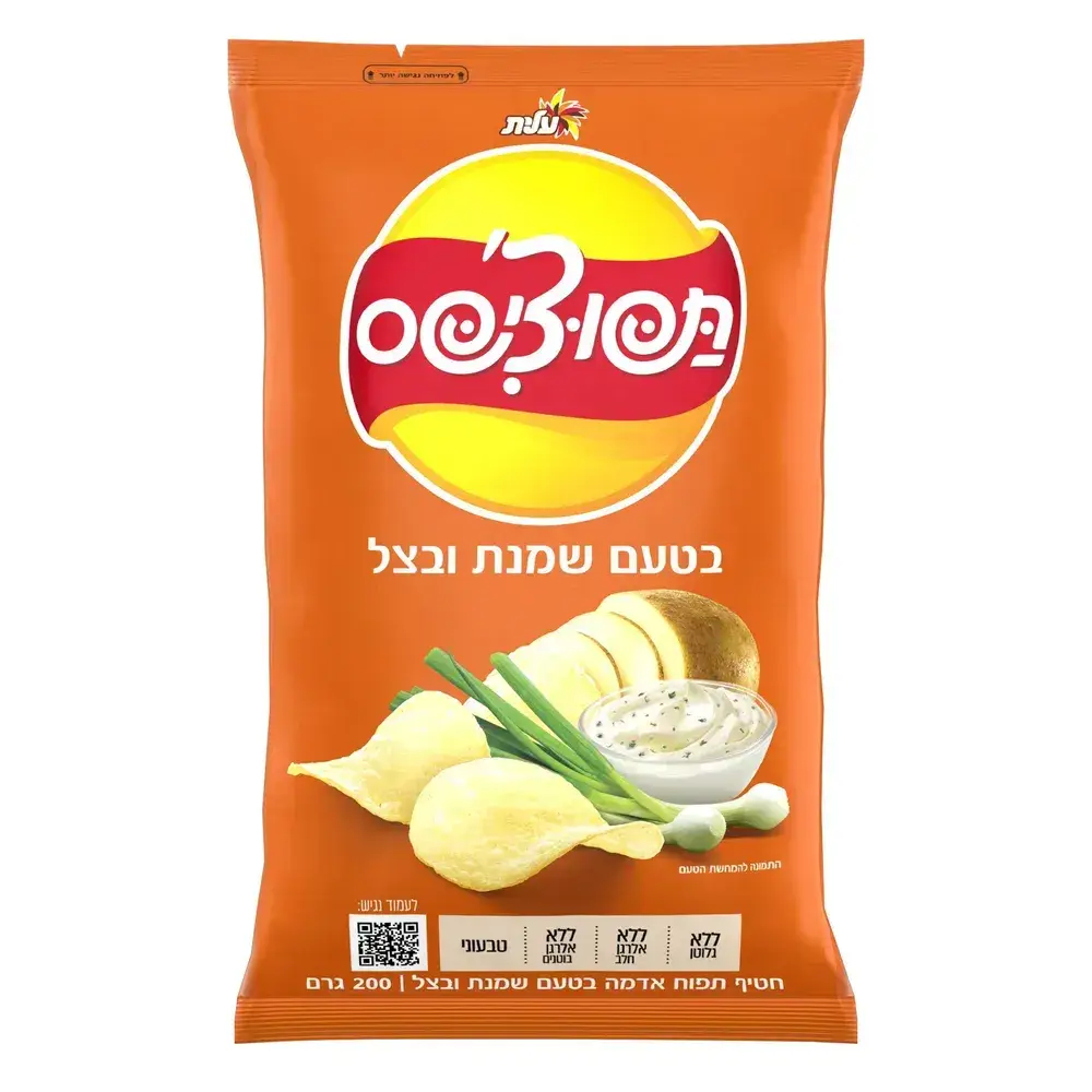 תפוצ'יפס שמנת בצל 200 ג'