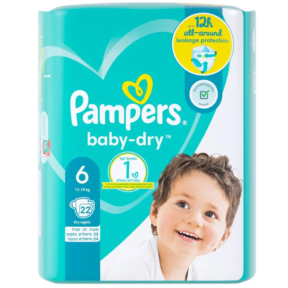 טיטולי פמפרס בייבי דריי מידה 6