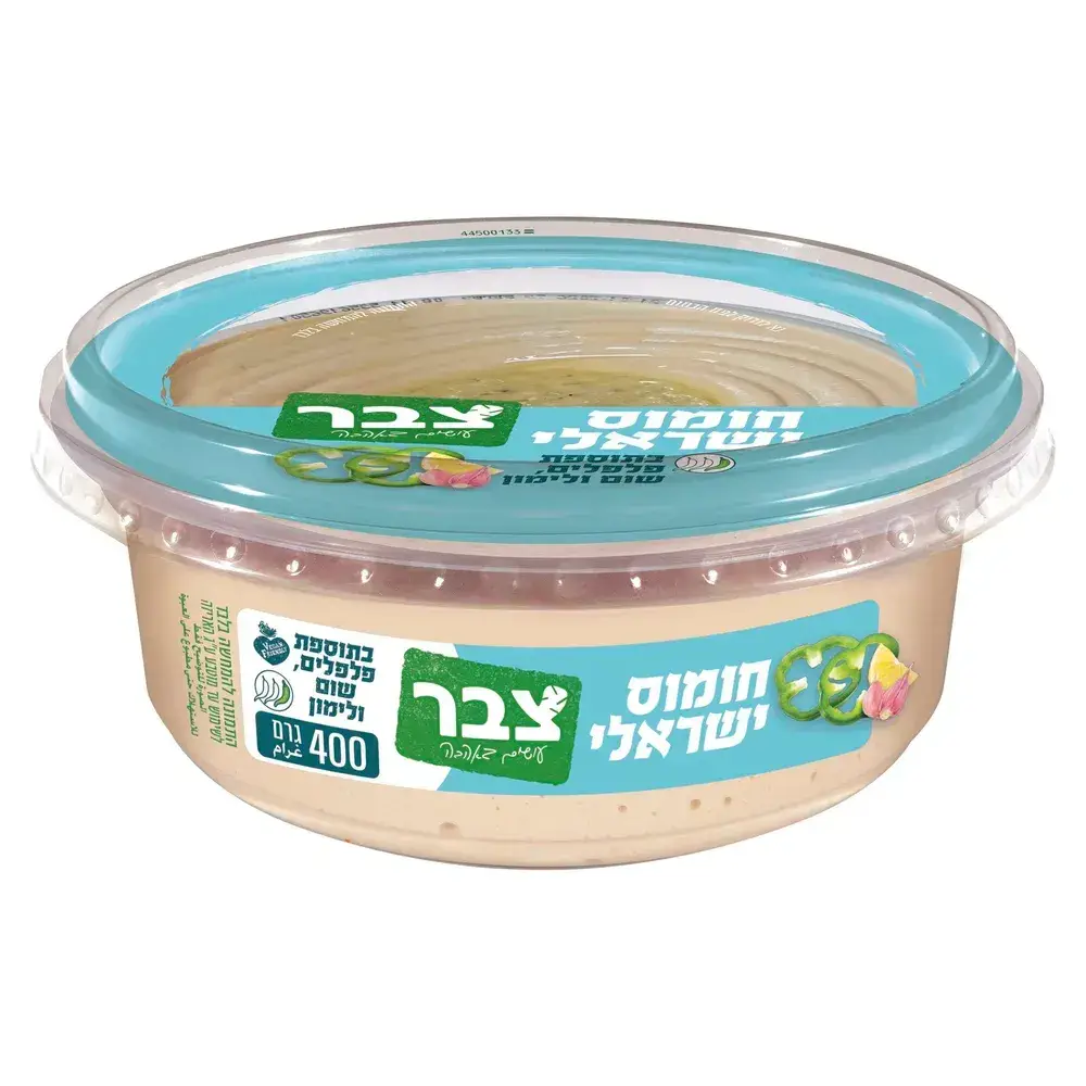 חומוס ישראלי פלפלים שום לימון  400 גרם