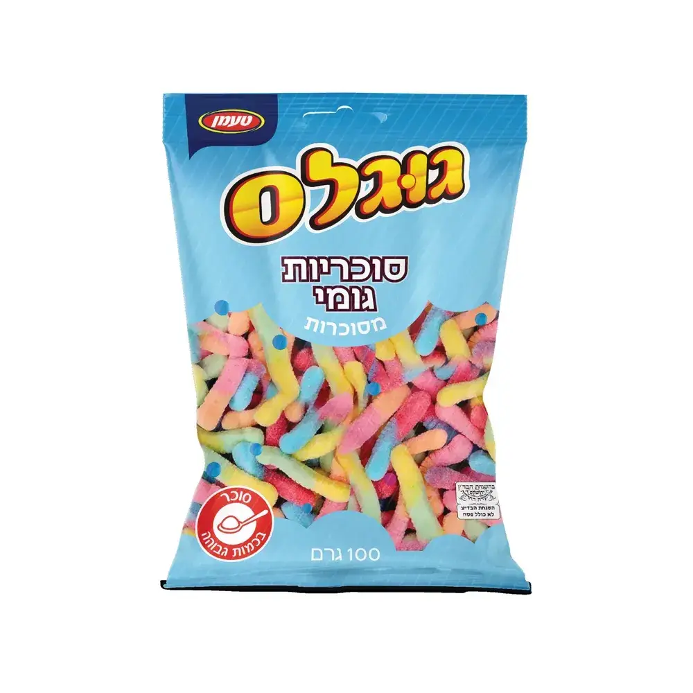 סוכריות גומי נחשים מסוכר טעמן 100 גרם